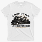 Big Boy 4014 Legendary Steam Train American Locomotive T-Shirt - White