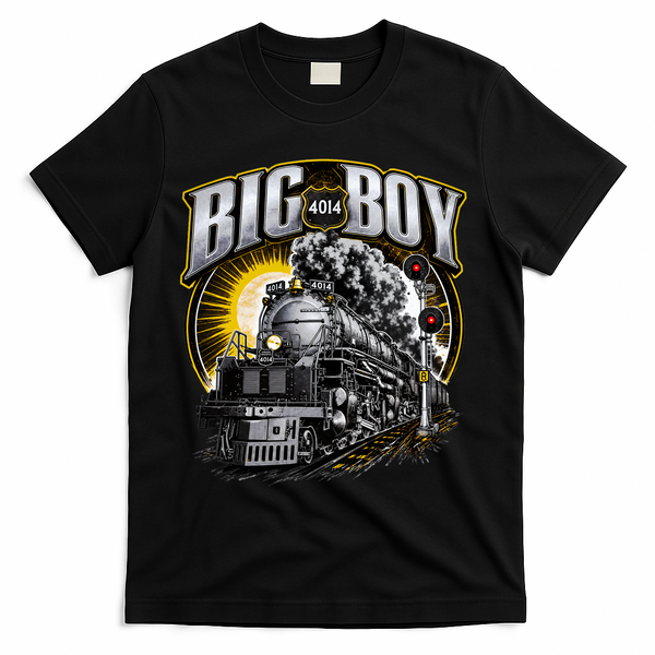 Big Boy 4014 Vintage Steam Engine Locomotive Railroad T-Shirt - Black