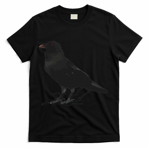 Beautiful Black Crow Raven Bird Silhouette T-Shirt - Black