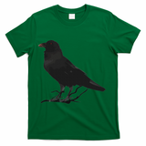 Beautiful Black Crow Raven Bird Silhouette T-Shirt - Green