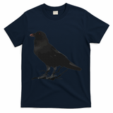 Beautiful Black Crow Raven Bird Silhouette T-Shirt - Navy