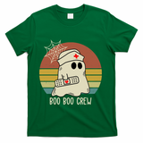 Boo Boo Crew Nurse Halloween Nurse Retro T-Shirt - Green