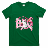 Boo Breast Cancer Awareness Ghost Witch Pink Ribbon T-Shirt - Irish Green
