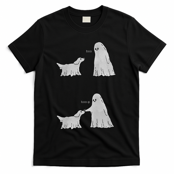 Boo Boop Ghost Dog Halloween T-Shirt - Black