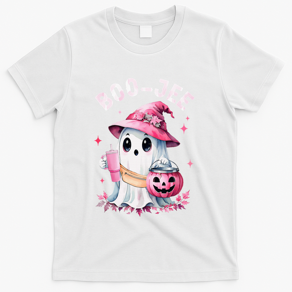Boujee Boo Jee Spooky Ghost Halloween Pumpkin Costumes T-Shirt - White