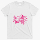 Breast Cancer Awareness Witch On Broom Halloween Pink Ribbon T-Shirt - White