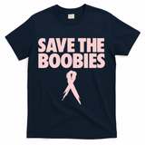 Breast Cancer Awareness Save The Boobies Ribbon Halloween T-Shirt - Navy