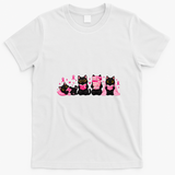 Breast Cancer Book Lover Cats T-Shirt - White