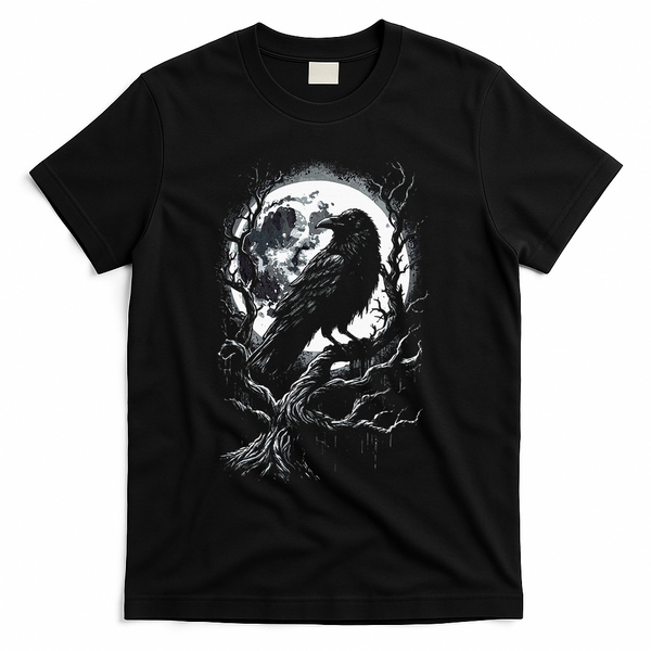 Black Crow Raven Bird T-Shirt - Black