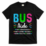 Bus Driver Aide Back To School Matching Group Squad T-Shirt - Black