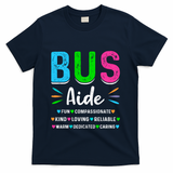 Bus Driver Aide Back To School Matching Group Squad T-Shirt - Navy