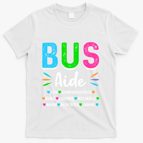 Bus Driver Aide Back To School Matching Group Squad T-Shirt - White