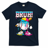 Baseball Drip Bruh Ice Cream Meme For Son Grandson  T-Shirt - Navy Blue