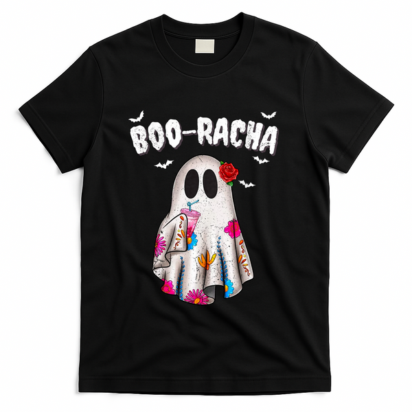 Booracha Funny Halloween Ghost Boo Jee Ghost For Halloween T-Shirt - Black