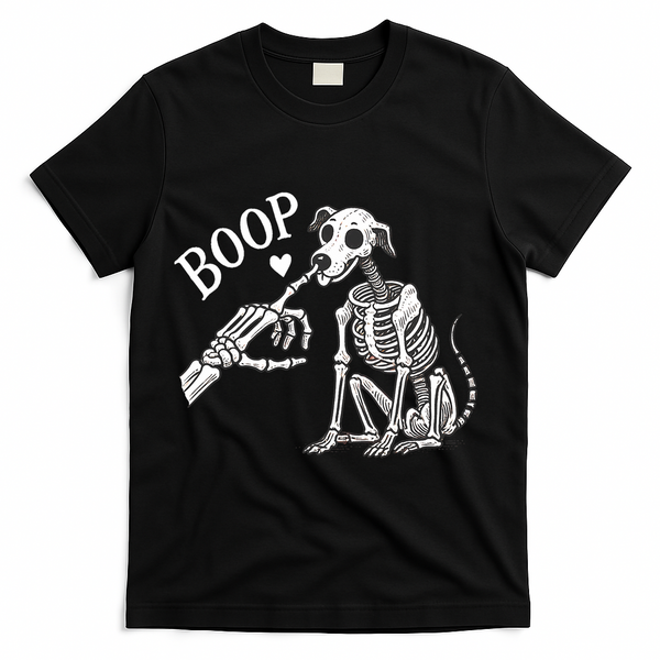 Boop Hand Skeleton And Dog T-Shirt - Black