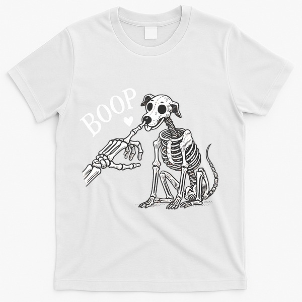 Boop Hand Skeleton And Dog T-Shirt - White