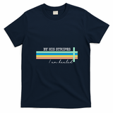 By His Striped I Am Healed Jesus Faith T-Shirt - Navy Blue