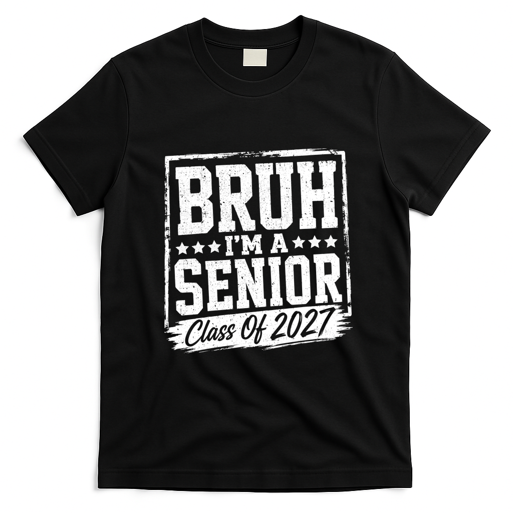 Brush I'm A Senior Class Of 2027 T-Shirt - Black
