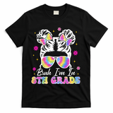 Bruh Im In 8th Grade Messy Bun First Day Of School T-Shirt - Black