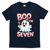 Boo IM Seven Ghost Theme For October T-Shirt - Navy Blue