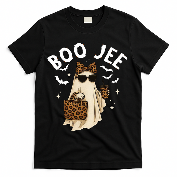 Boo JEE Boujee Ghost Halloween October Vibes T-Shirt - Black