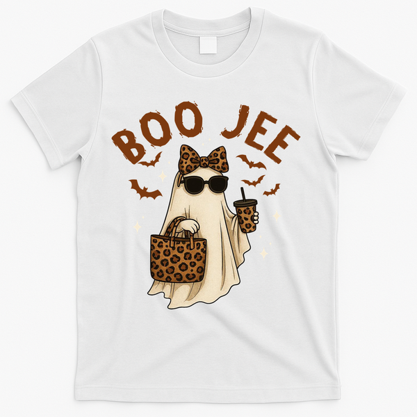 Boo JEE Boujee Ghost Halloween October Vibes T-Shirt - White