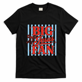 Big Jesus Fan Retro Striped T-Shirt - Black