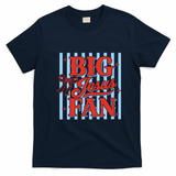 Big Jesus Fan Retro Striped T-Shirt - Navy Blue