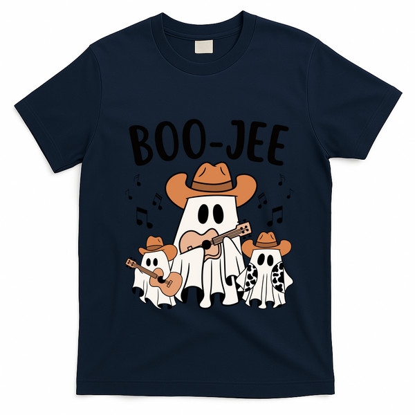 Boo Jee Ghost Funny Halloween T-Shirt - Navy Blue