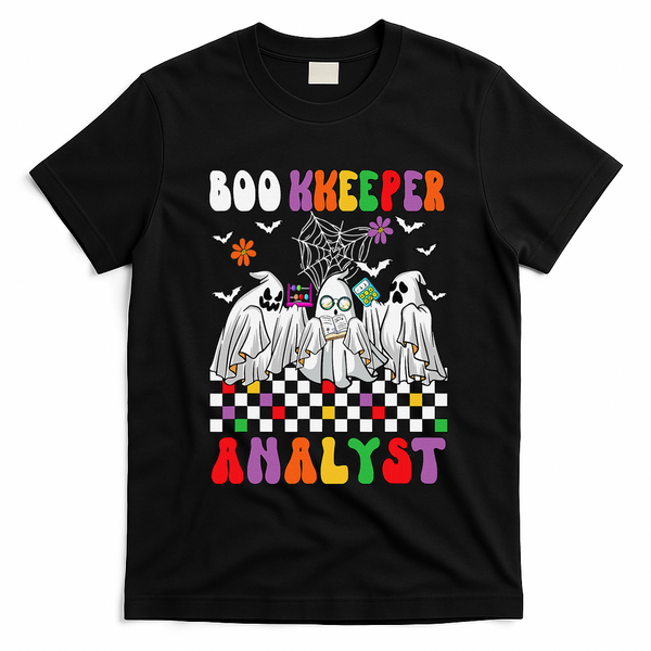 Boo Kkeeper Analyst Halloween Bookkeeper Job Matching Party T-Shirt - Black