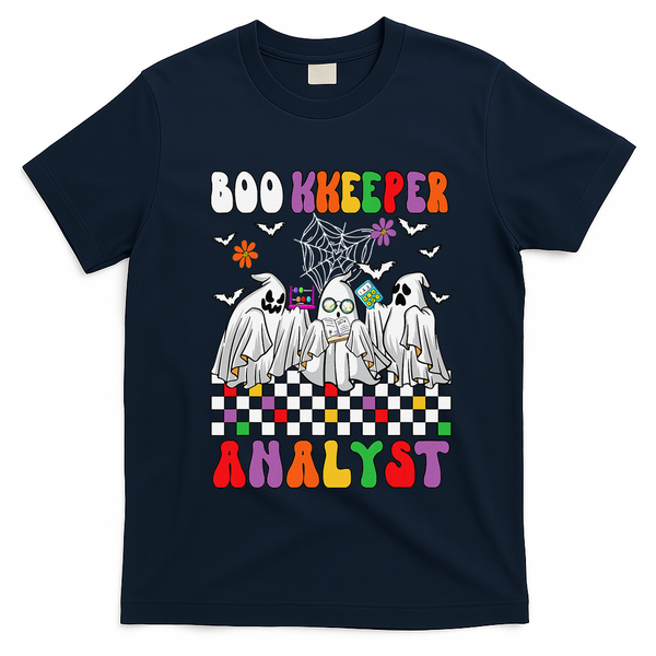 Boo Kkeeper Analyst Halloween Bookkeeper Job Matching Party T-Shirt - Navy Blue