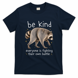 Be Kind Fighting Battle Raccoon Funny Jimothy Joke T-Shirt - Navy Blue