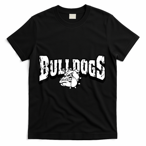 Bulldogs Mascot Back To School Team Spirit T-Shirt - Black