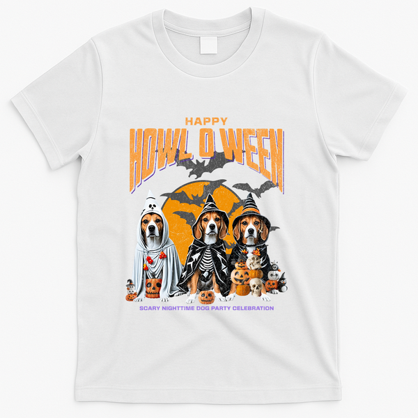 Beagle Mom Dad Halloween Lovers T-Shirt - White