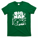 Big Nap Club Fluffy Cat T-Shirt - Irish Green