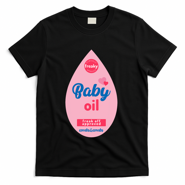 Baby Oil Lazy Funny Costume Ideas T-Shirt - Black