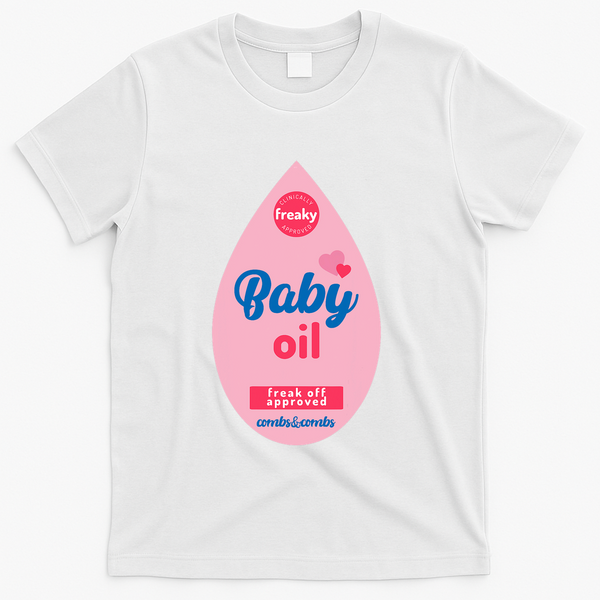 Baby Oil Lazy Funny Costume Ideas T-Shirt - White