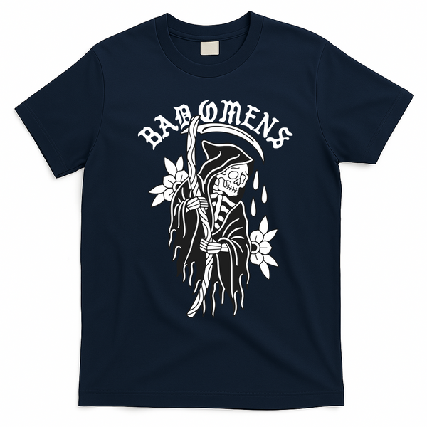 Bad Omen Reaper The Death Of Peace Of Mind T-Shirt - Navy Blue