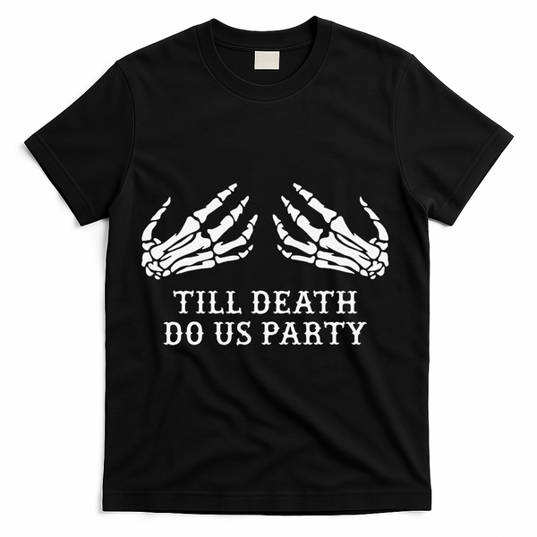 Bachelorette Party Till Death Do Us Party Halloween T-Shirt - Black