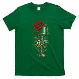 Bruno Retro Microphone Rose Floral Music Concert Fan T-Shirt - Irish Green