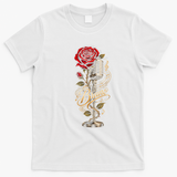 Bruno Retro Microphone Rose Floral Music Concert Fan T-Shirt - White