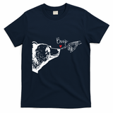 Bear Skeleton Boop Bear Funny Halloween Girl T-Shirt - Navy Blue