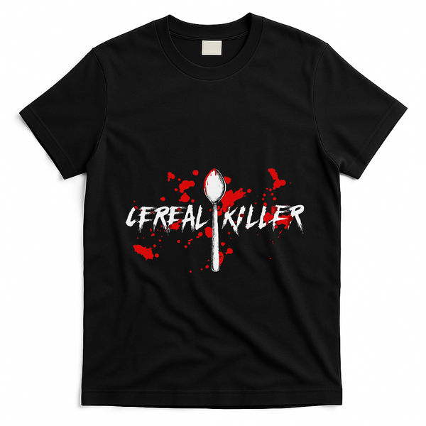 Bloody Spoon Cereal Killer Cereal Day T-Shirt - Black