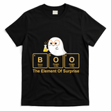 Boo The Element Of Surprise Ghost Chemist Halloween T-Shirt - Black