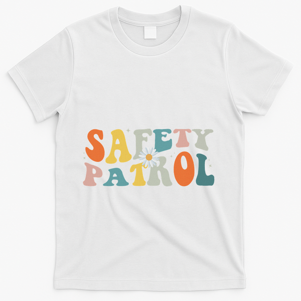 Back To School Student Safety Patrol Groovy T-Shirt - White