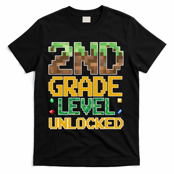 Back To School 2nd Grade Gamer T-Shirt - Black