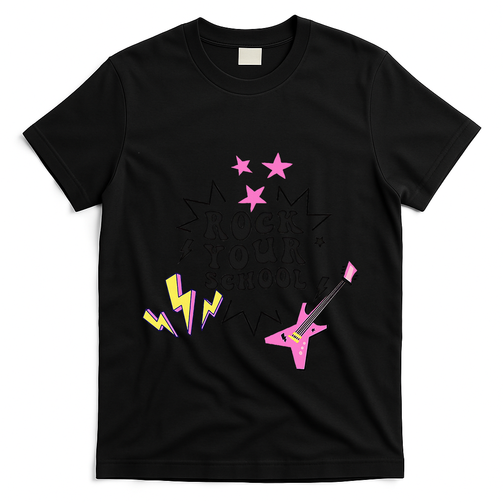 Back To School Rock Your School Music Lover School T-Shirt - Black