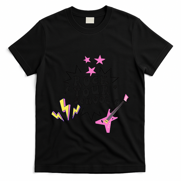 Back To School Rock Your School Music Lover School T-Shirt - Black