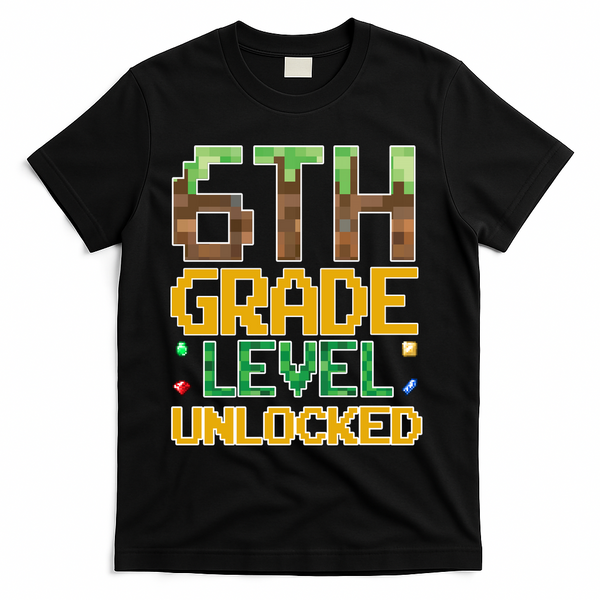 Back To School 6th Grade Gamer T-Shirt - Black