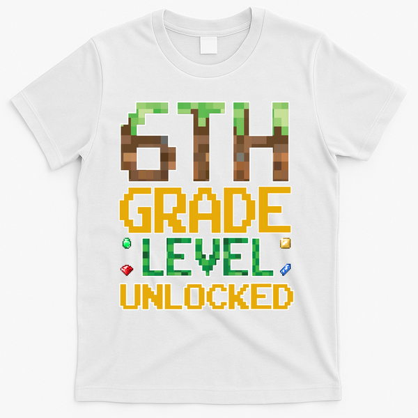 Back To School 6th Grade Gamer T-Shirt - White